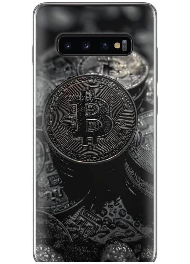 Силіконовий чохол 'Black Bitcoin' для Endorphone Samsung Galaxy S10 Plus (289531438)