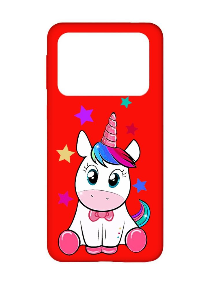 Матовий червоний чохол на Xiaomi Poco X4 Pro 5G:: Єдиноріг (принт 102) Creative (360704900)