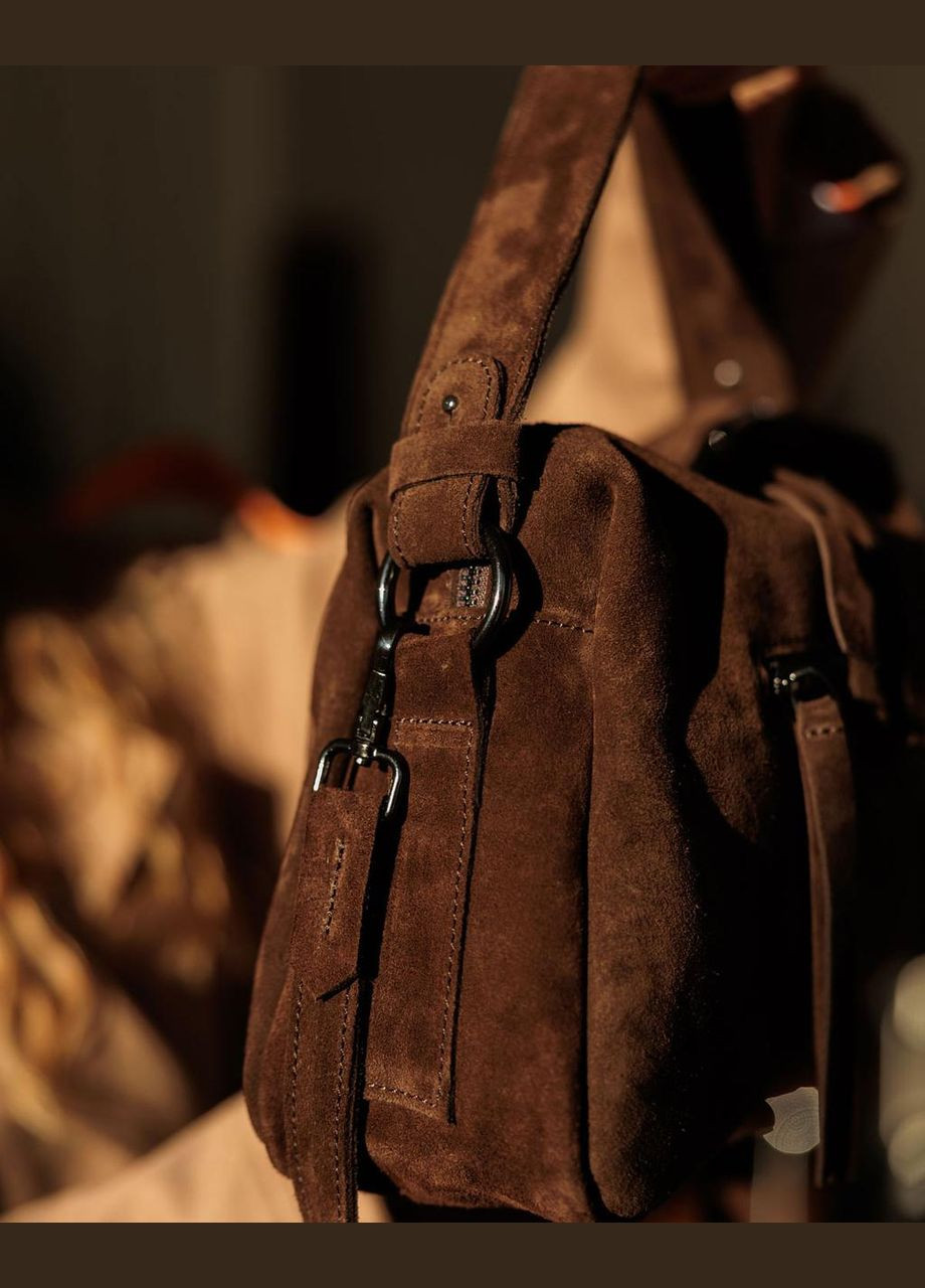 Женская сумка через плечо из натуральной кожи шоколадного цвета. WeLassie (315501319)