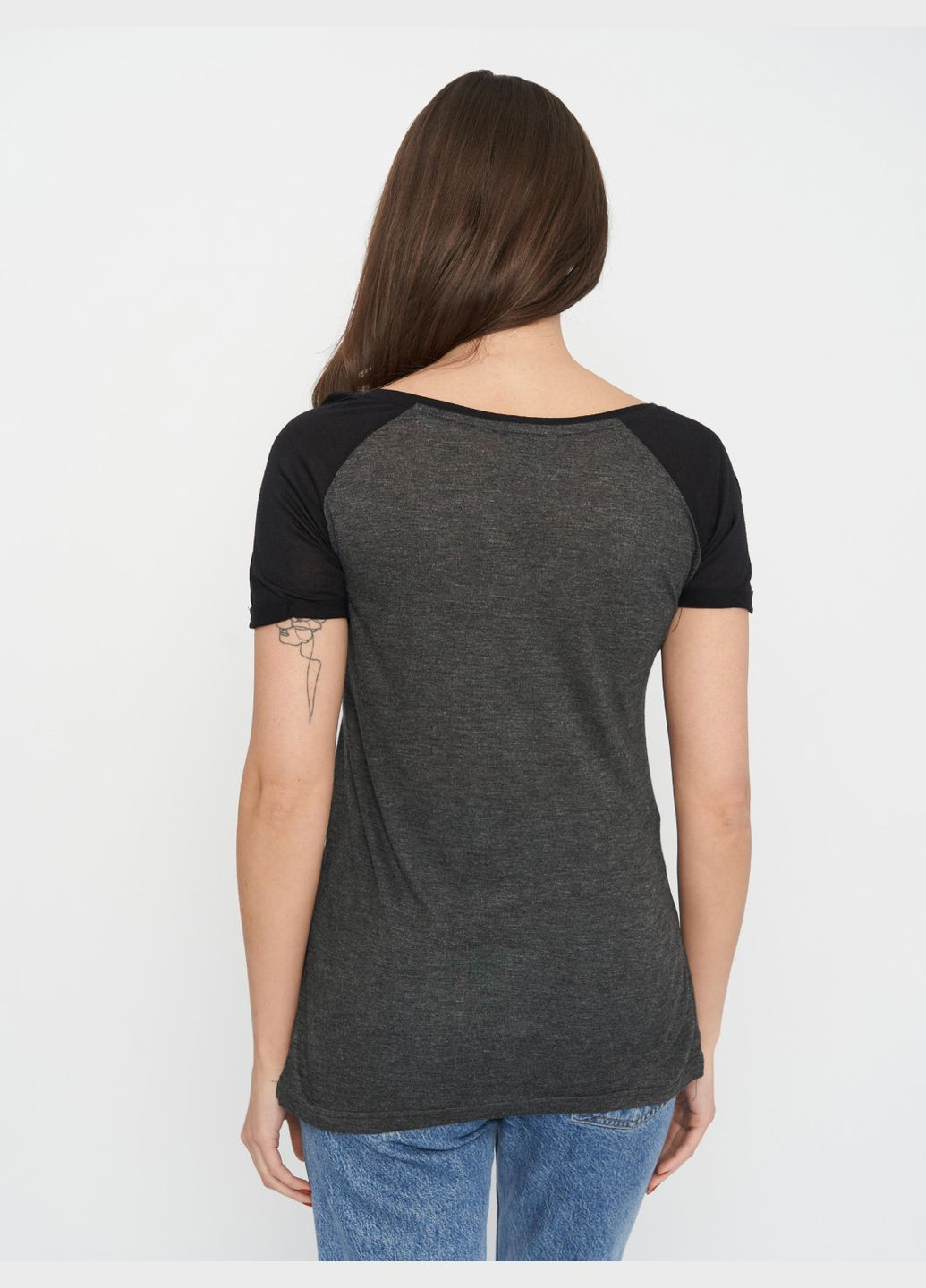 Футболка,темно-сірий-чорний з принтом, Alcott - (293964213)