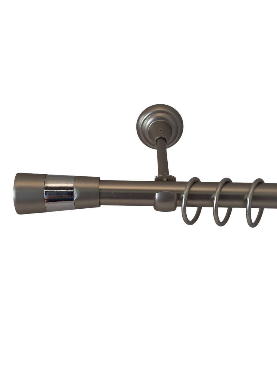 Карниз для штор Валео металлический однорядный гладкая труба кольцо металлическое Сатин 19 мм 300 см ORVIT (299335476)