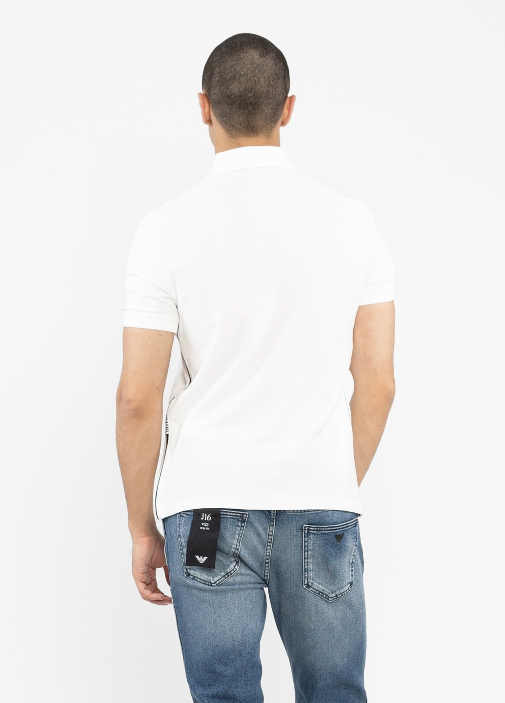 Белая футболка-поло для мужчин Emporio Armani
