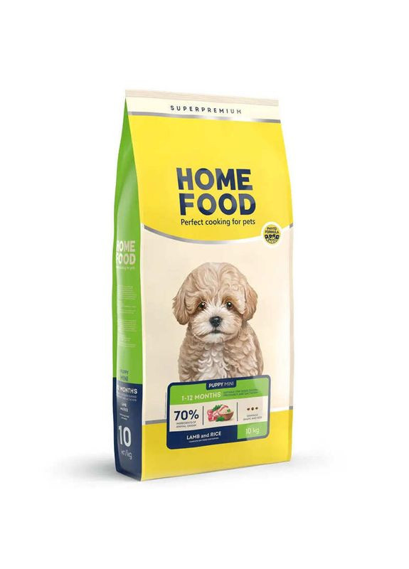 Сухий корм з ягнятиною та рисом для цуценят малих порід for Puppies - 10 кг Home Food (327062668)