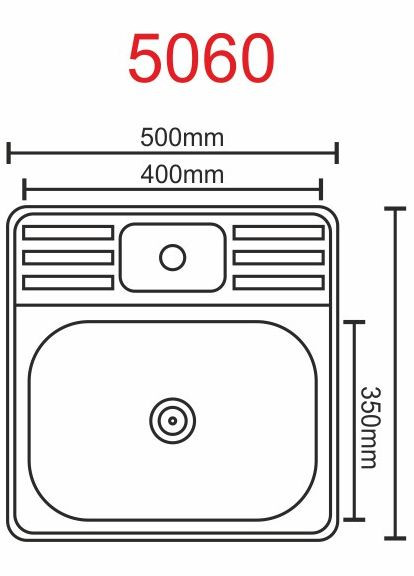 Кухонна мийка з нержавіючої сталі САТИН 5060 (0,7/160 мм) Valeso (353746547)