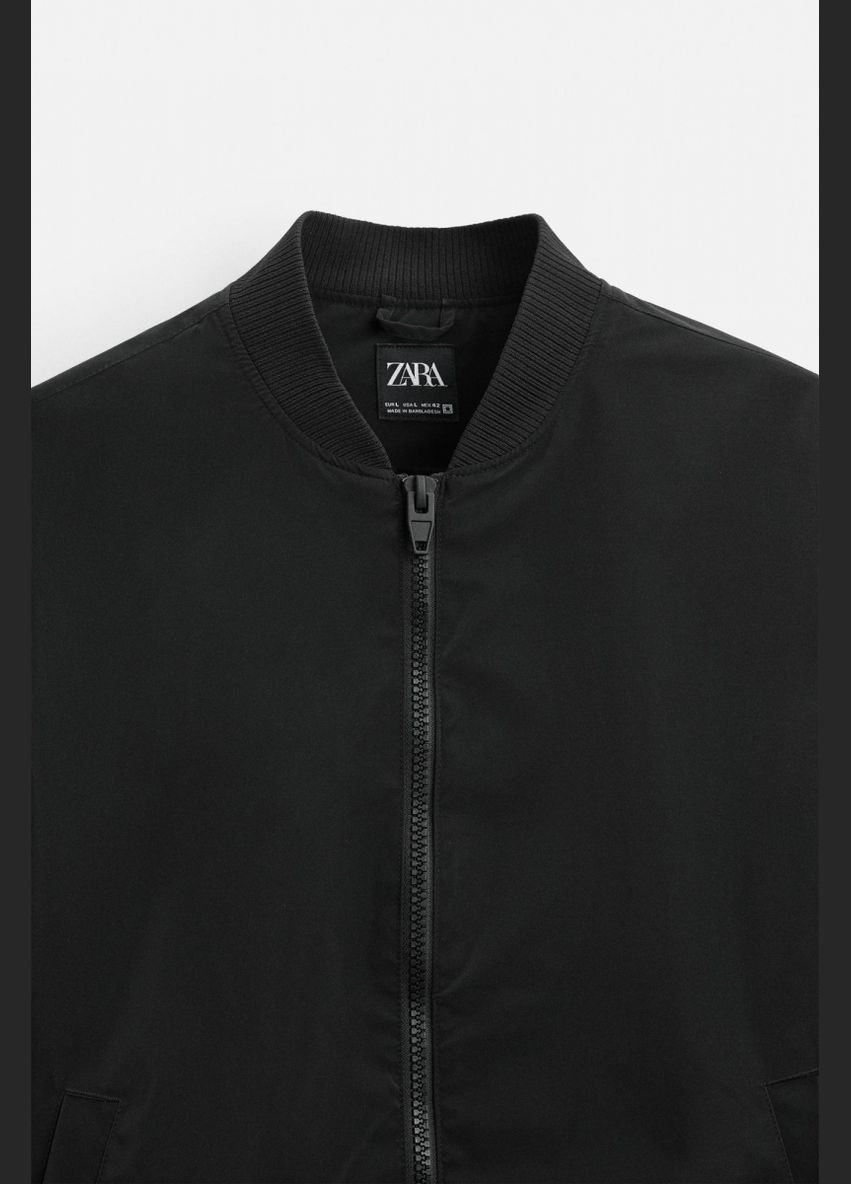 Чорна демісезонна куртка Zara бомбер легкий 4302/400 BLACK