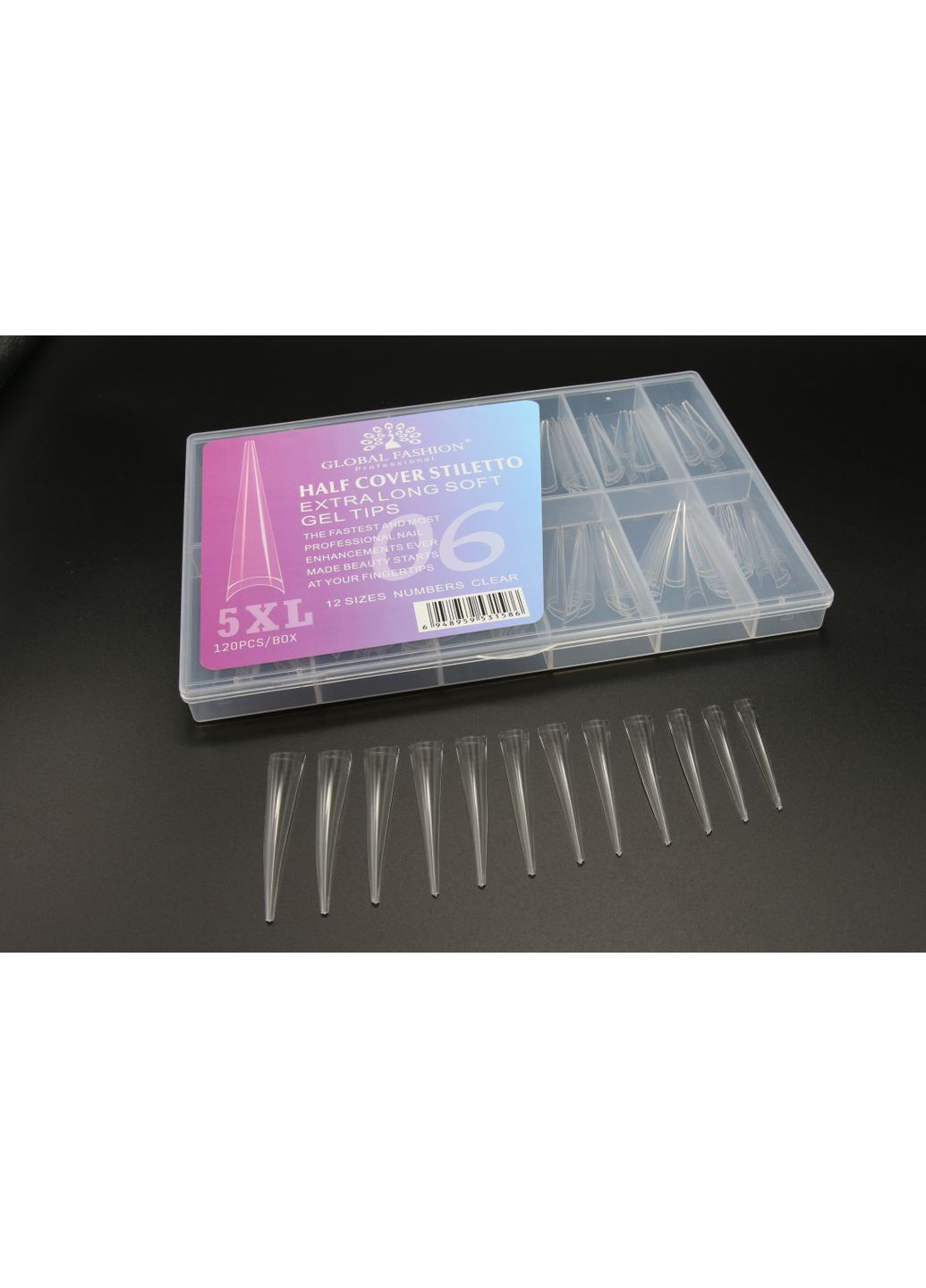 Гелеві тіпси 5XL екстрадовгі, Шпилька №06, 120 шт No Brand (366569197)
