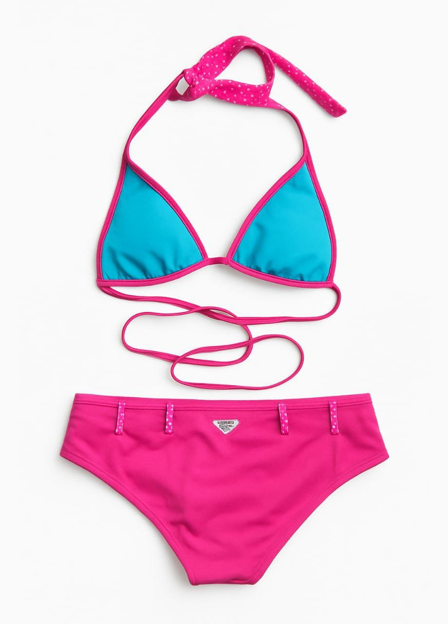 Розовый летний купальник розово-черный Roxy