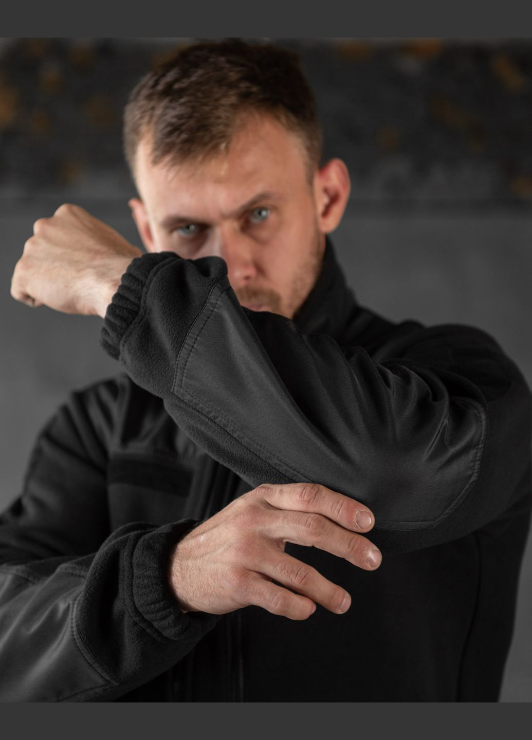 Тактическая мужская демисезонная кофта на флисе черная No Brand (305076269)