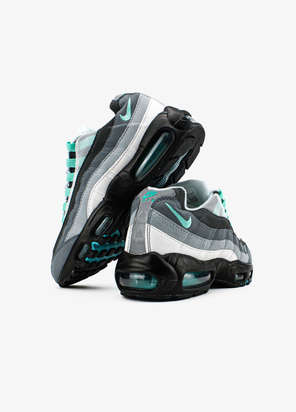 Серые демисезонные кроссовки мужские nike air max 95 gray mint black | найк аир макс 95 серые черные No Brand