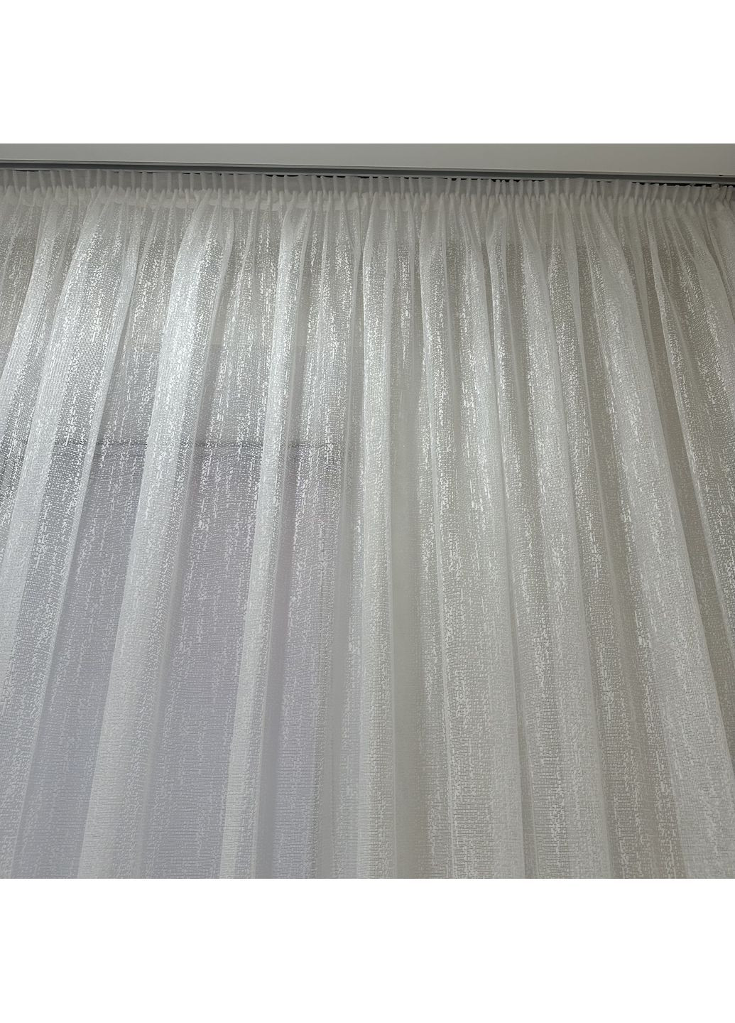 Тюль жаккард "Модерн" білого кольору з смужками, 500х270 см - готовий на тасьмі No Brand (363834550)