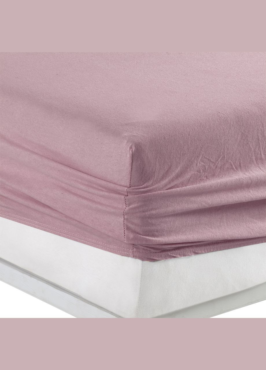 Простирадло 140х200+25 см трикотаж люкс на гумці Рожеве Kayra (318382025)