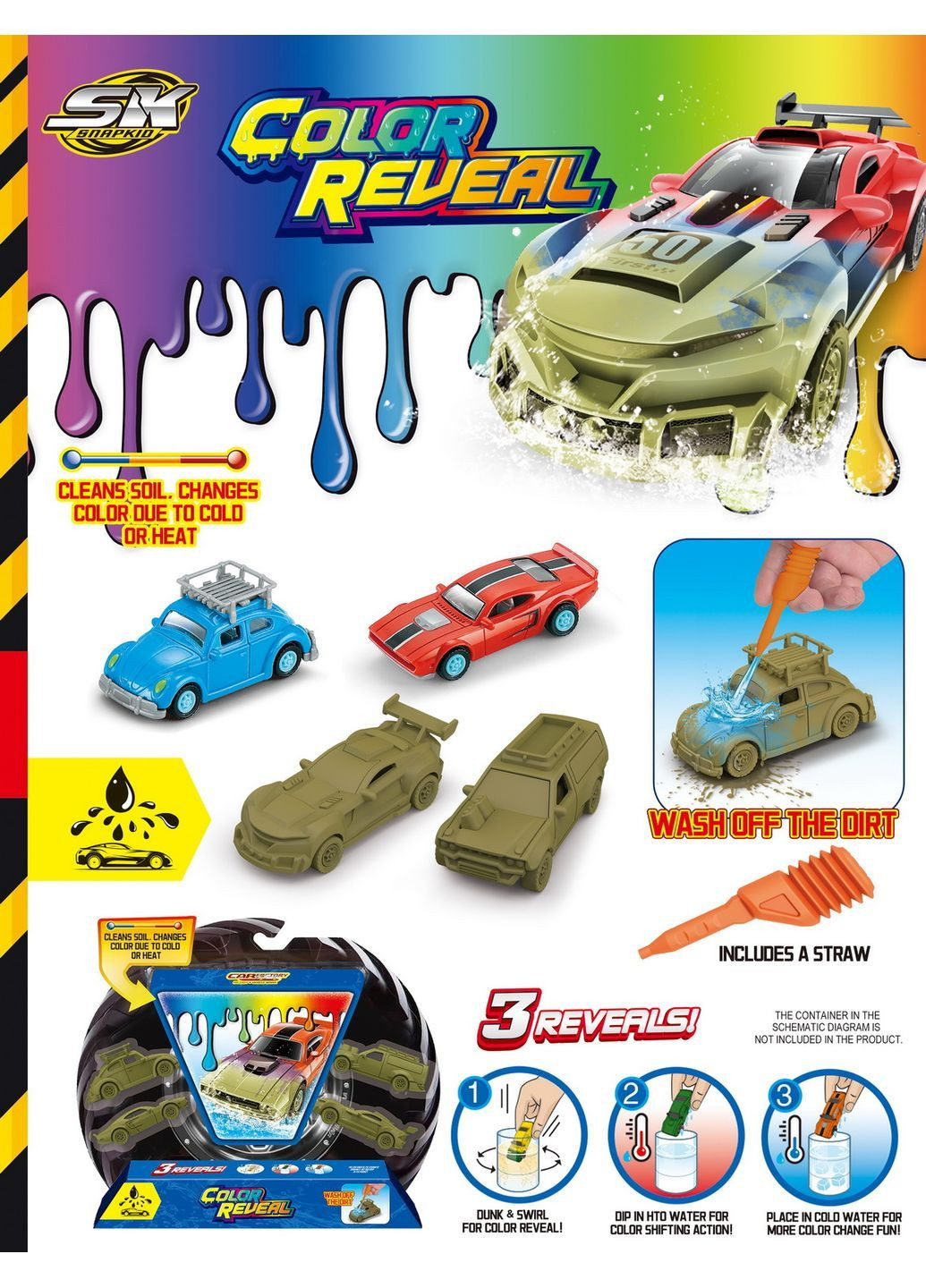 Набор машинок, меняющих цвет от температуры воды, игрушка в ассортименте - No Brand SK-S12/SK-J12 (371925460)