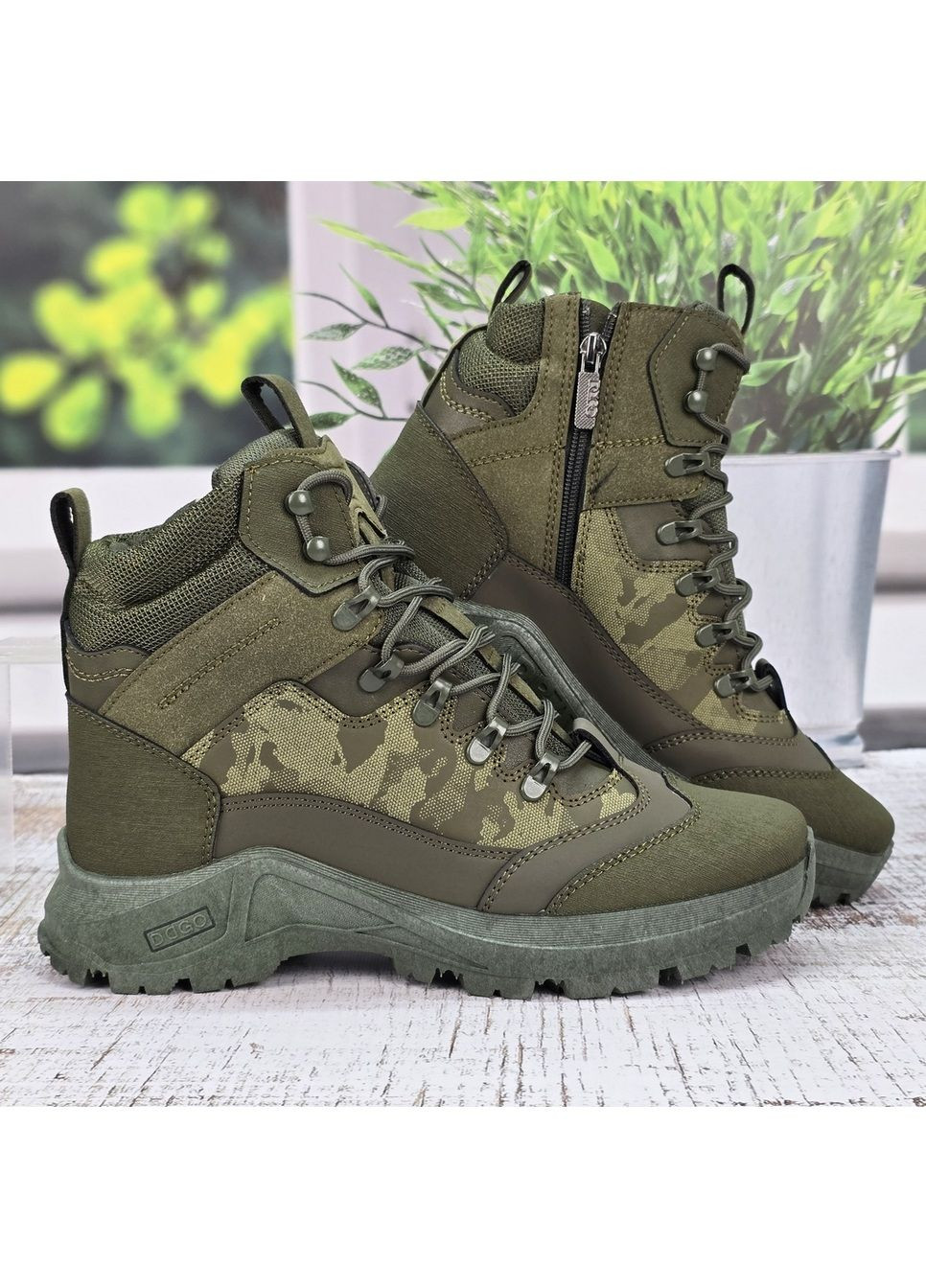 Хаки зимние ботинки мужские зимние хаки на меху Dago Style