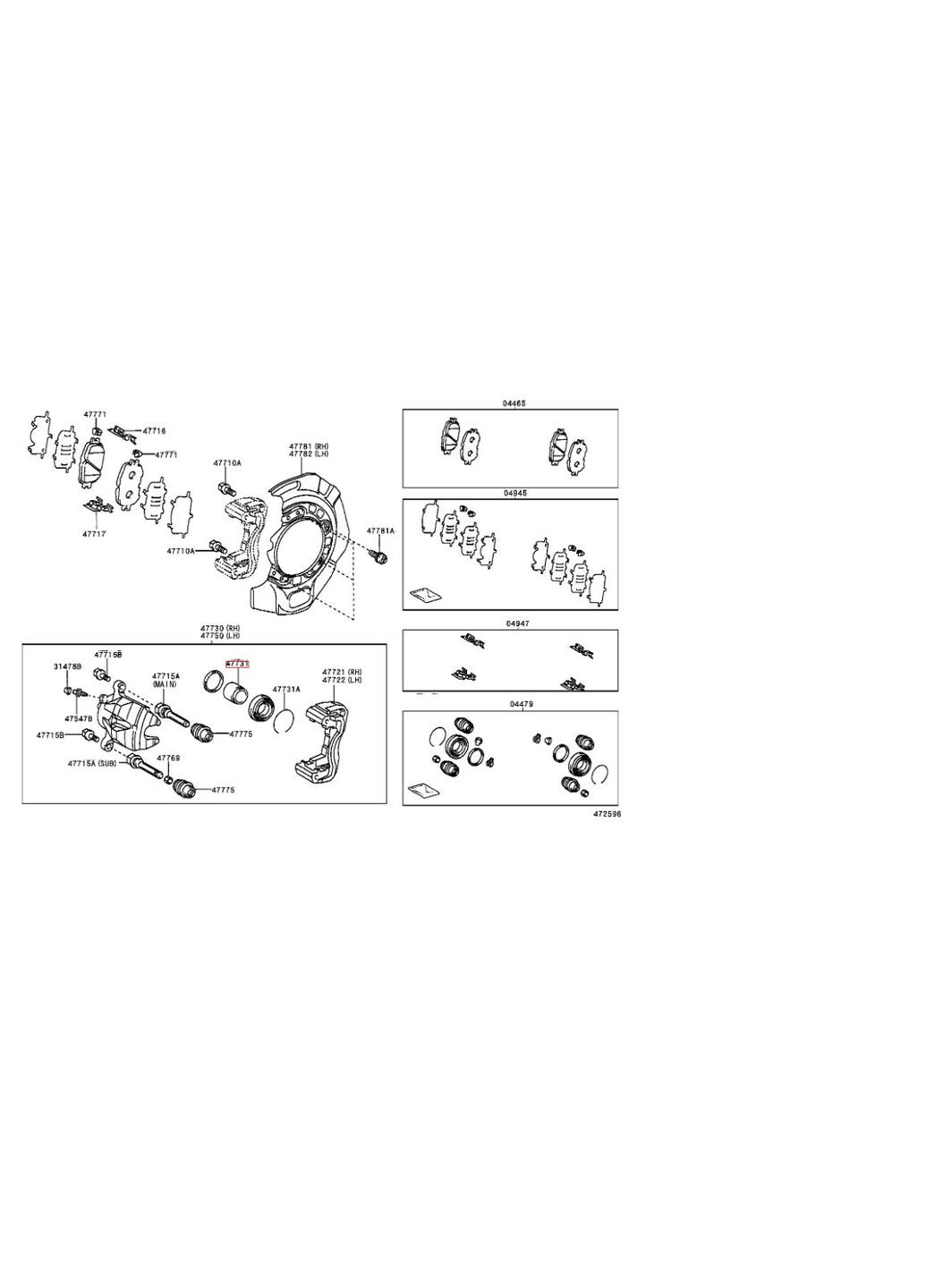 Поршень переднього гальмівного супорта T30W1100 Камрі 47731-33090 RBI (345739304)