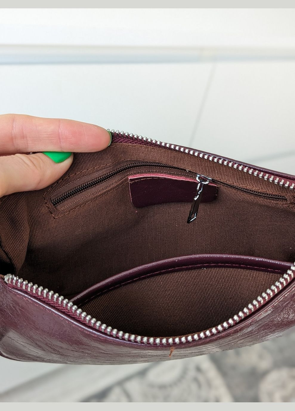 Шкіряна сумка-багет на 2 ручки Vishnya (283018050)