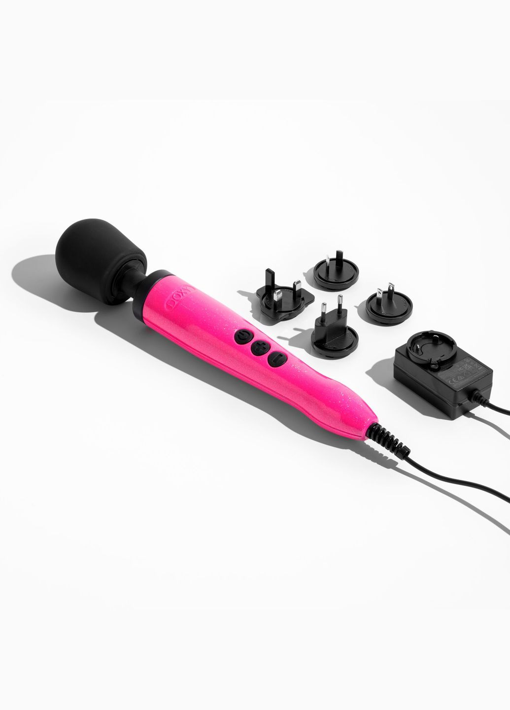 Вібромасажер Die Cast Massager Hot Pink, дуже потужний, живлення 220В, металевий корпус Doxy (334344039)