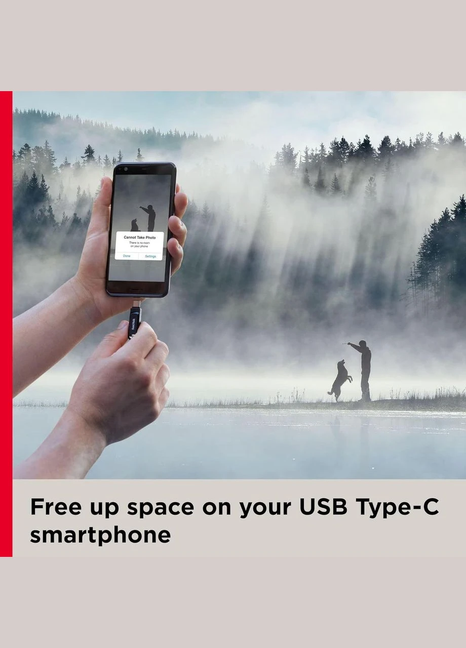 Флешка 128GB Ultra Dual Drive Go USB TypeC, черная б\у SanDisk (300657349)