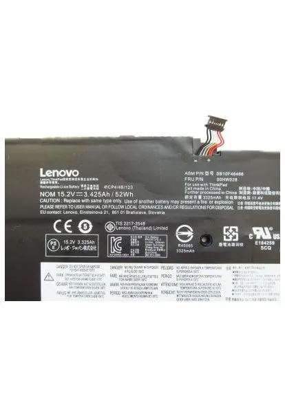 Аккумулятор для ноутбука ThinkPad X1 Carbon (4th Gen) 00HW028, 3425mAh (52Wh), 4cell, (A47395) Lenovo ThinkPad X1 Carbon (4th Gen) 00HW028, 3425mAh (52W (400156460)