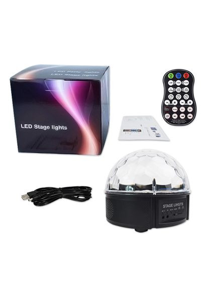 QR-115 12 кольоровий, стерео LED RGB, Bluetooth диско-куля, cвітломузика з пультом Energolux (319210655)