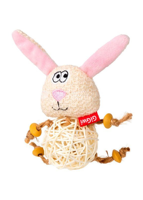 Catch&Scratch – Игрушка Зайчик с плетеным мячиком и колокольчиком для котов - 10х5 см GiGwi (327054206)