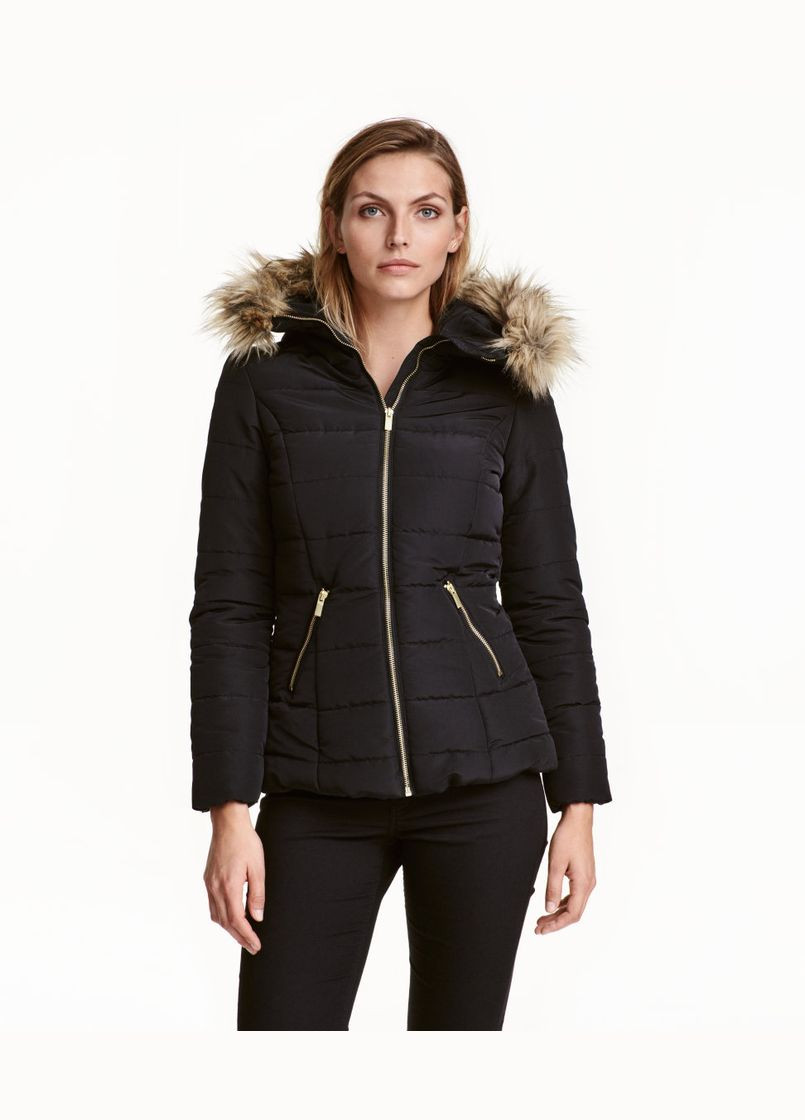 Черная демисезонная куртка зимняя - женская куртка hm0046w H&M