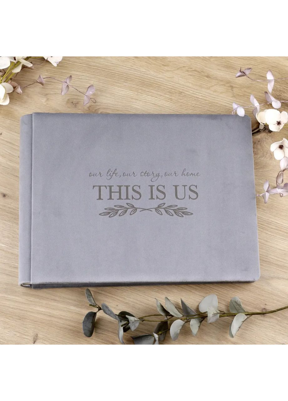 Сімейний преміум фотоальбом з велюру "This is us" Сірий 31х23 см, 30 аркушів Handmade 201-005-015 (365783721)