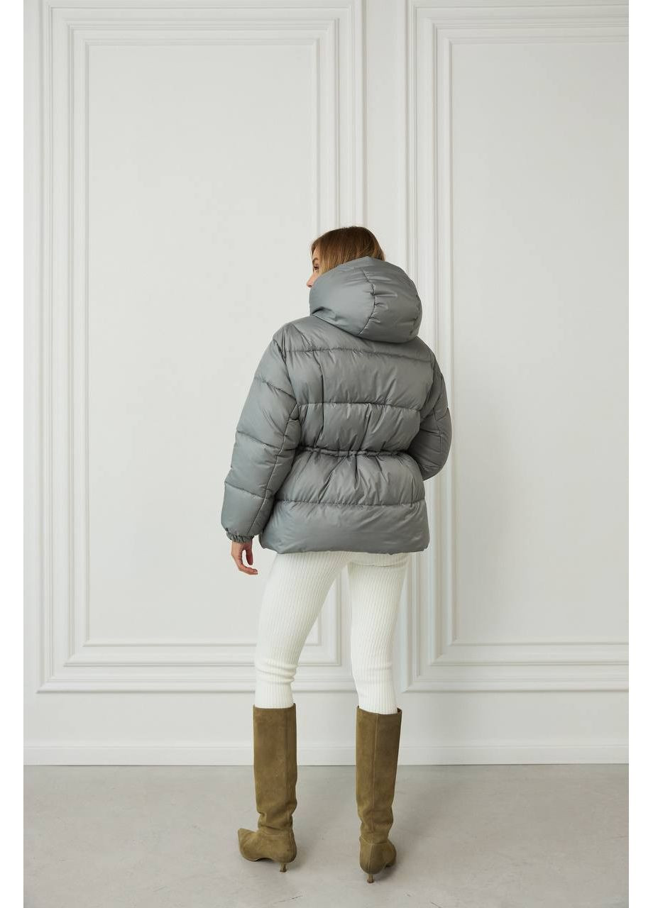 Сіра зимня тепла зимова куртка на аеро-пуху до -20 градусів ❄️❄️❄️ Україна