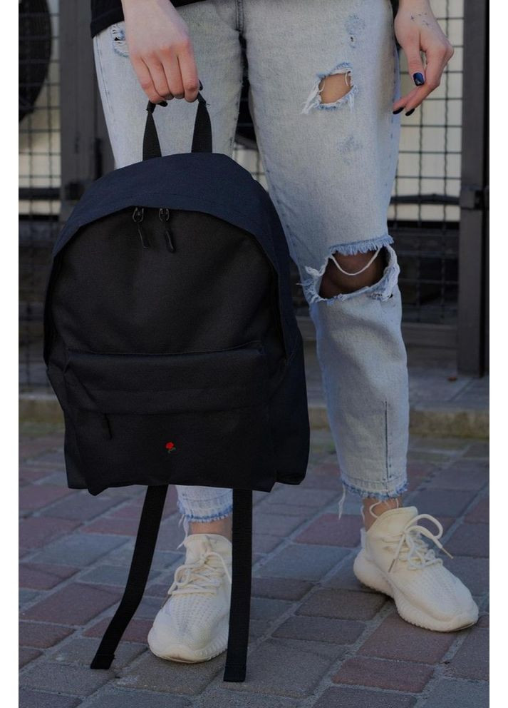 Повсякденний рюкзак шкільний Compact з принтом Rose Black Without (349454486)