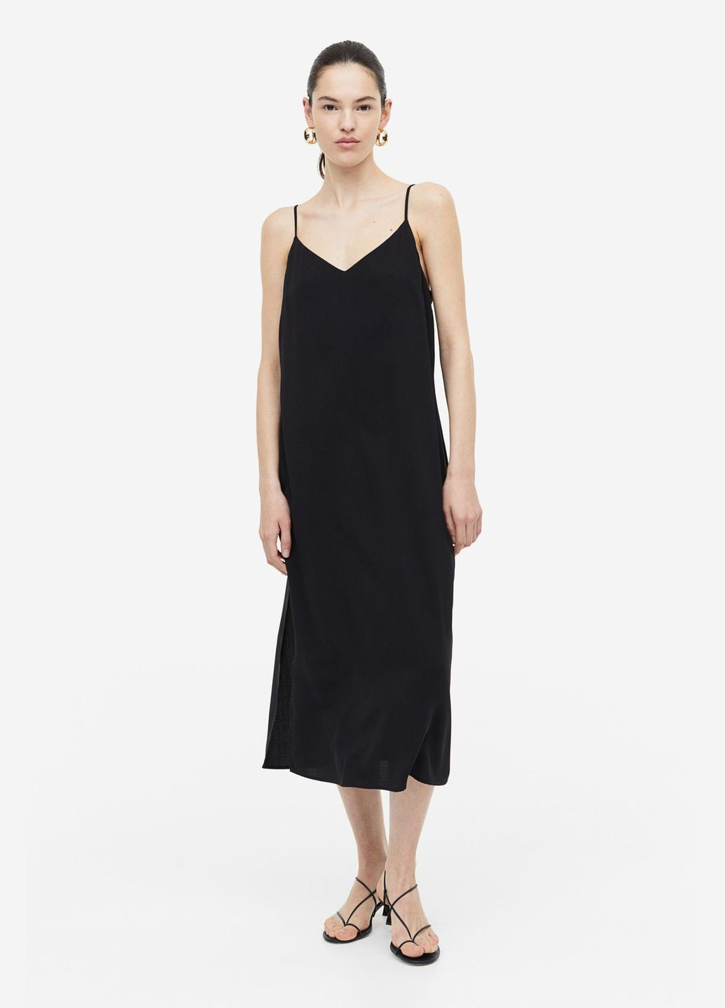 Черное повседневный платье H&M однотонное