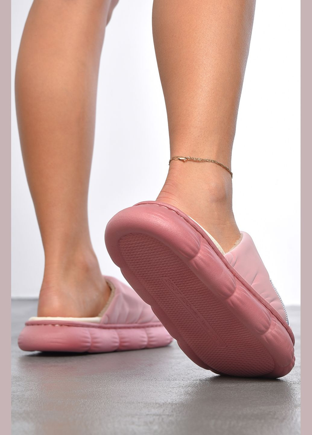 Розовые тапочки домашние женские теплые розового цвета Let's Shop