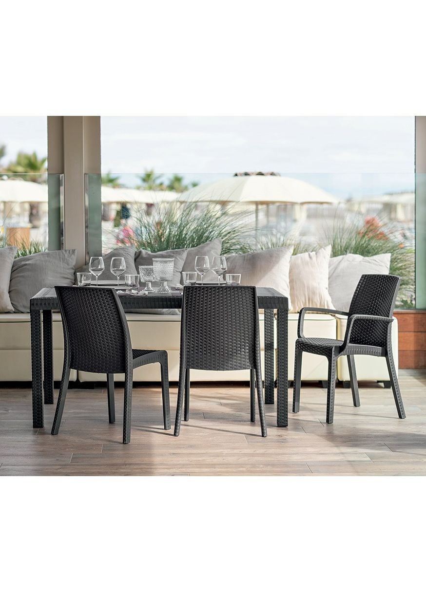 Стол для сада пластиковый Houston, графит. Bica (362582850)