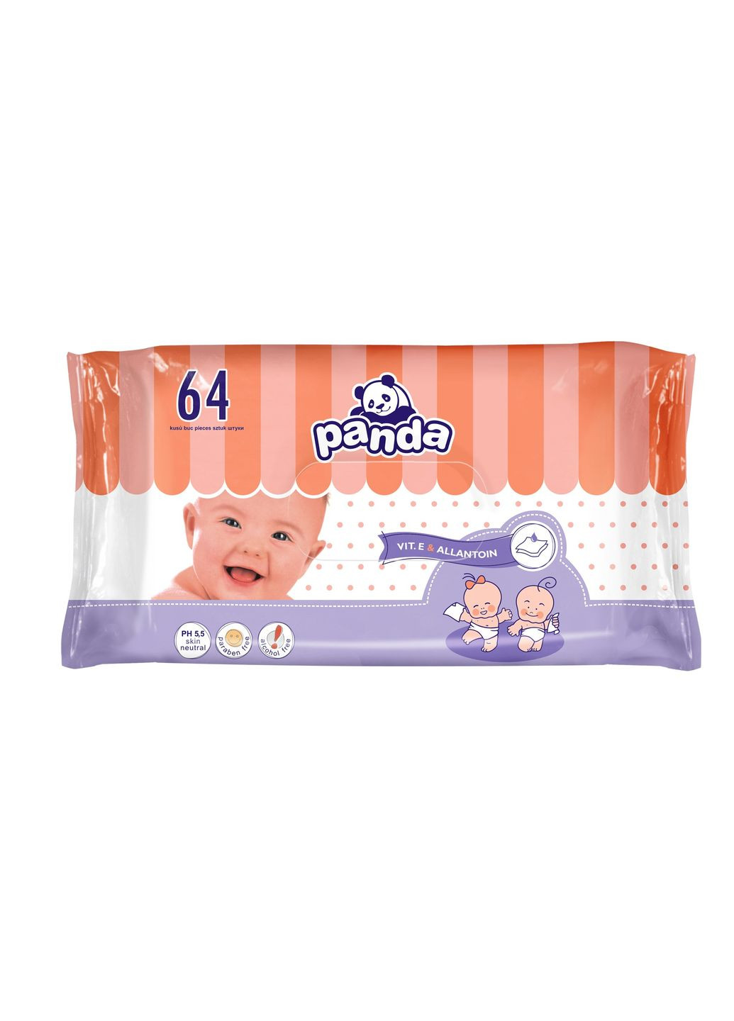 Салфетки влажные для детей, 64 шт Panda (323148105)