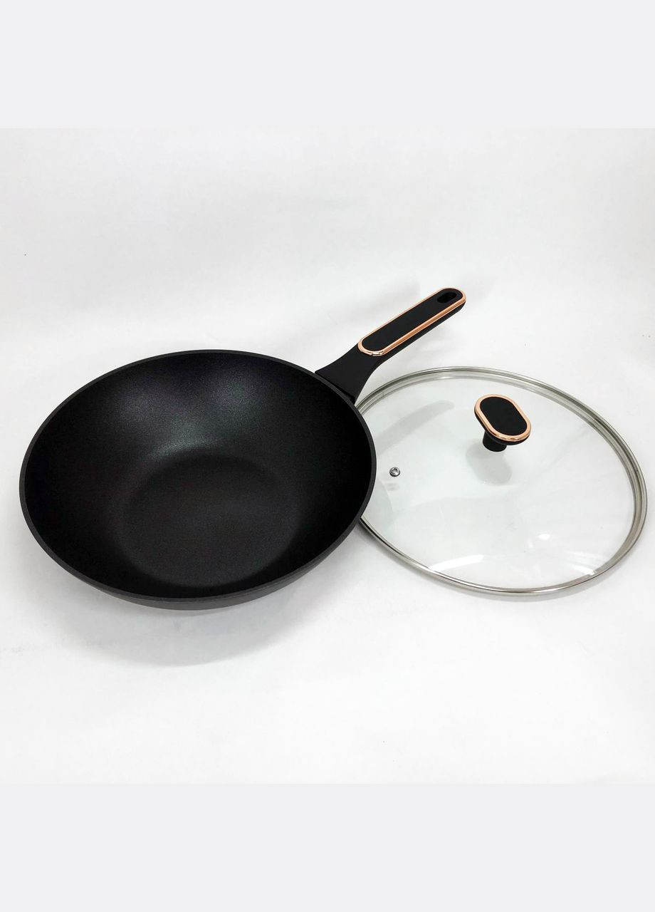 Сковорода MG-1168 з кришкою 28 см кована антипригарна, сковорода якісна на плиту Magio (364664738)