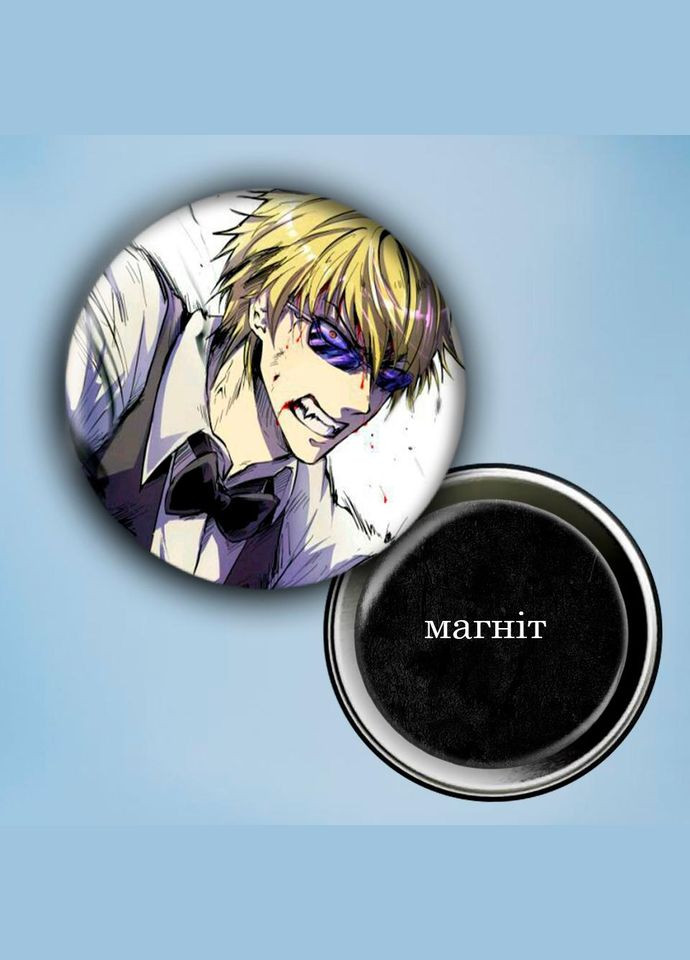 Фотомагніт (магніт на холодильник) Аніме Дюрарара #0003 56 мм чорний No Brand (309152470)