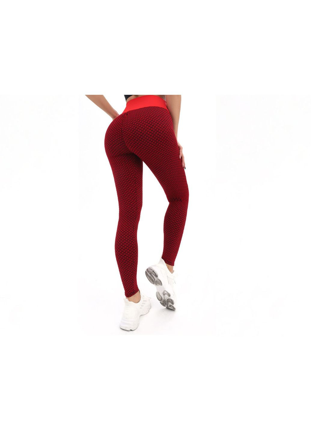 Комбинированные демисезонные леггинсы женские спортивные l 6090 красные Fashion