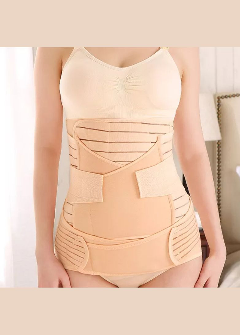 Бежевый корбей бандаж к/послеродовой моделирующий 3в1 размер (новинка 2023) Mommy Bag с косточками