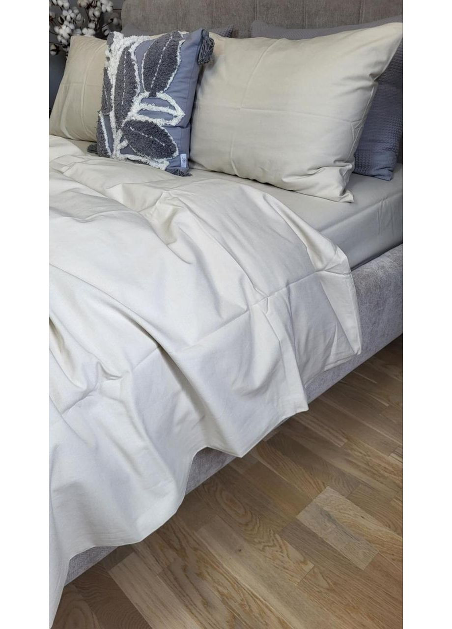 Постільна білизна з резинкою Світлий беж, бязь Полуторний розмір, наволочки 50/70 No Brand (364220846)