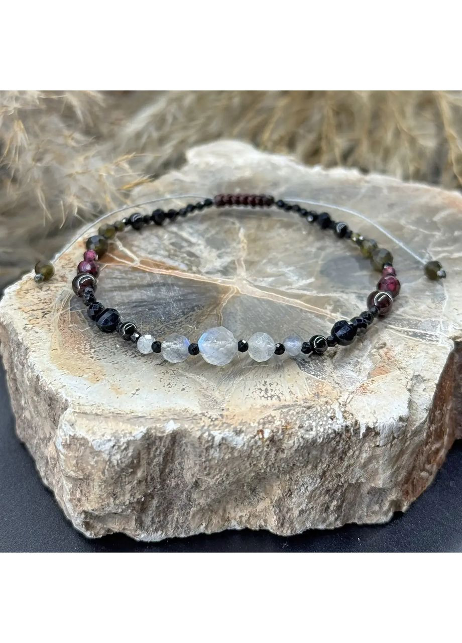 Браслет талисман для знака зодиака Скорпион из натуральных камней на затяжке d-6х4-3-2мм+- No Brand Браслет (360564167)