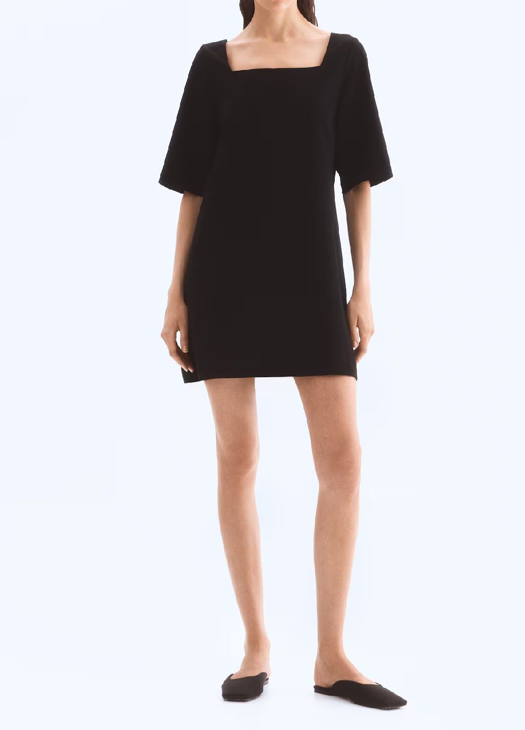 Черное деловое платье H&M однотонное