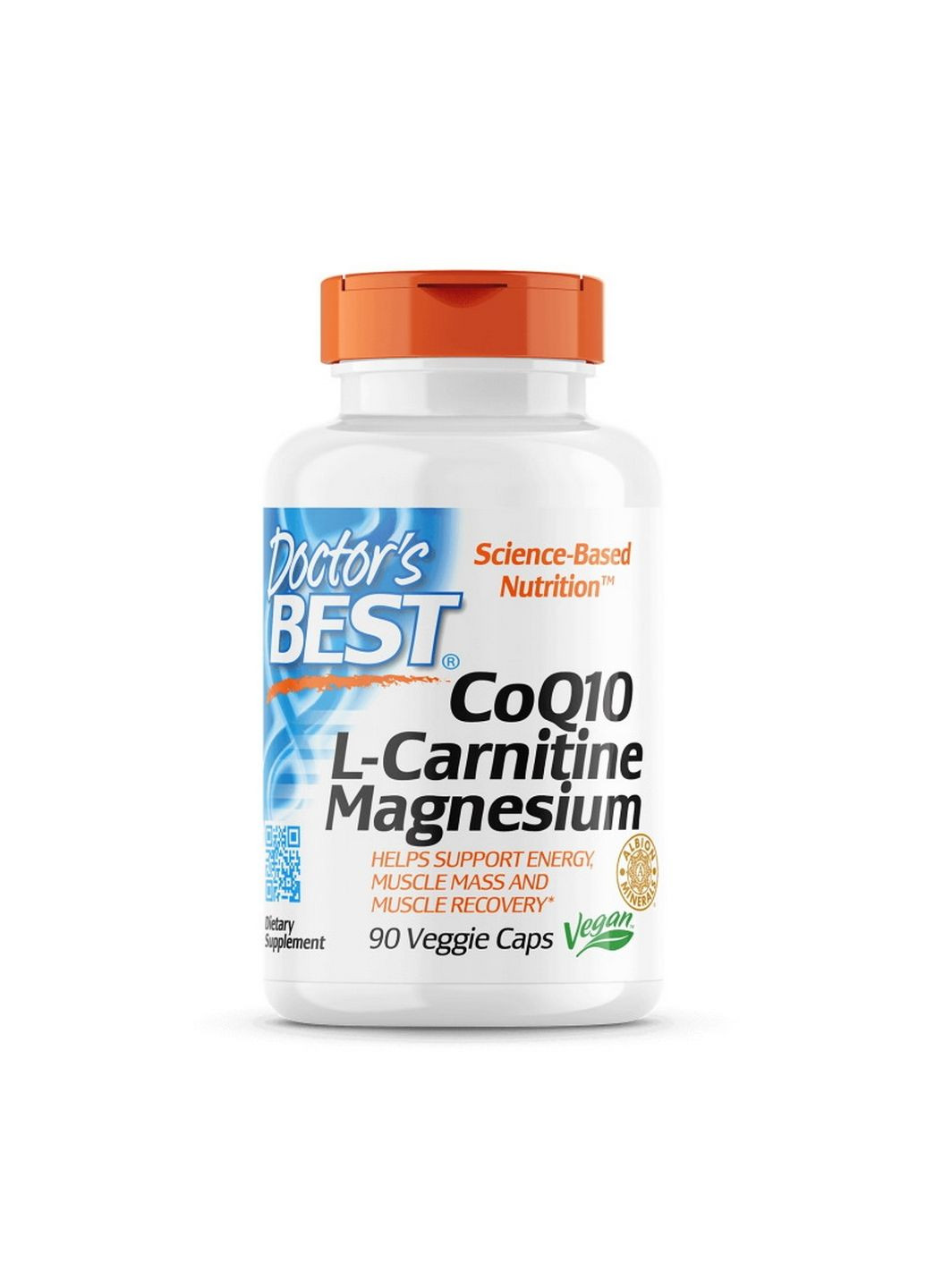 Натуральна добавка CoQ10 L-Carnitine Magnesium, 90 вегакапсул Doctor's Best (293479002)