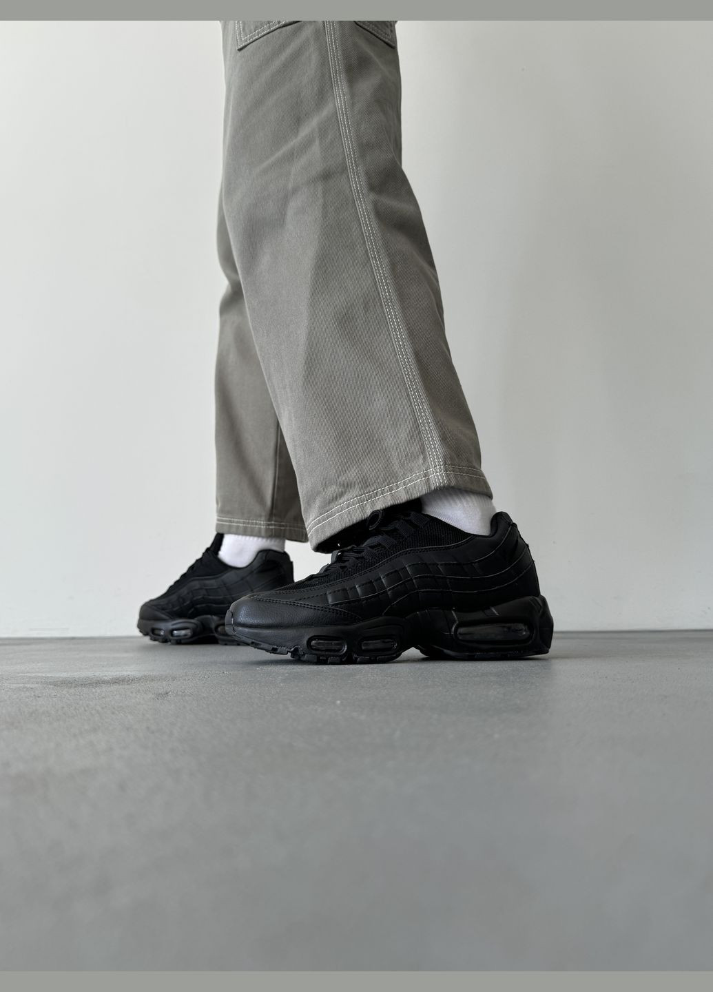 Кросівки жіночі і чоловічі Nike Air Max 95 black | Найк Аір Макс 95 чорні No Brand чорні демісезони (316504483)