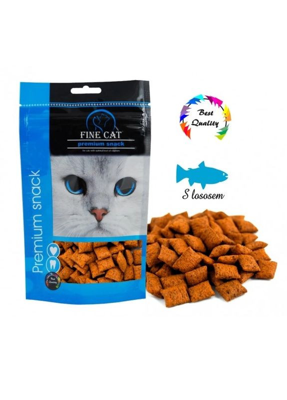 Лакомство для кошек подушечки фаршированные с лососем 80 г 981 Fine Cat (271985276)