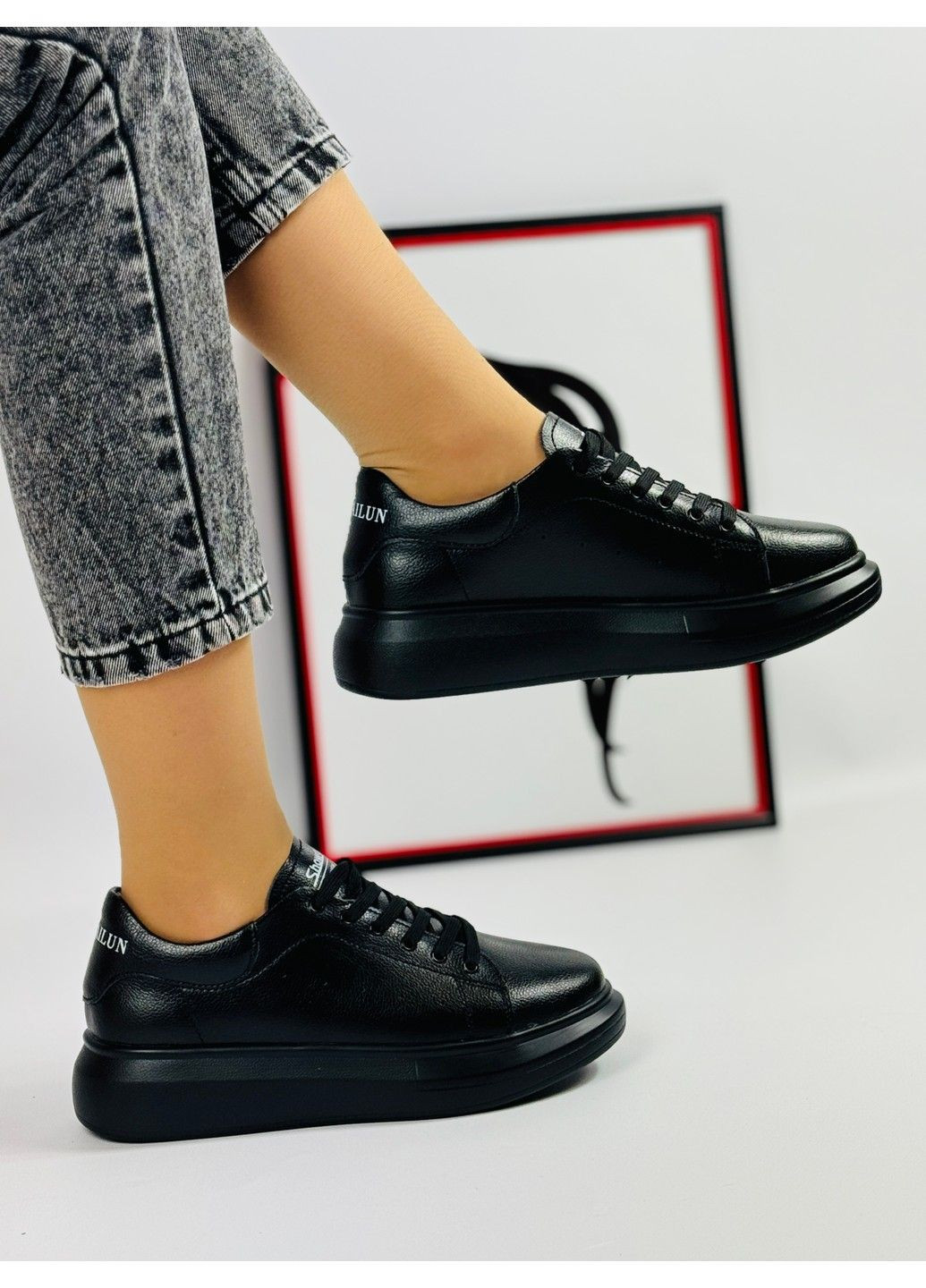 175 Кросовки Кожаные Черные с перфорацией KDSL чёрные демисезоны (291455833)