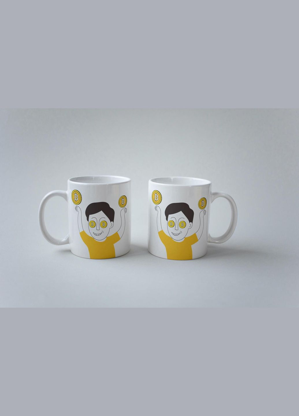 Кружка с принтом "Bitcoin" 330 мл Белая No Brand (324262963)