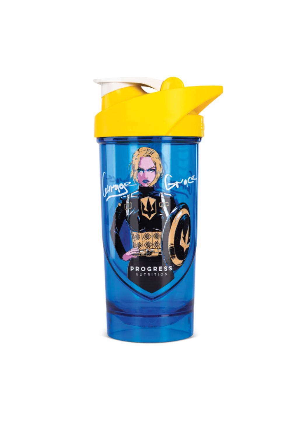 Шейкер для протеиновых коктейлей Courage Grace 700ml синий Progress Nutrition (367957353)