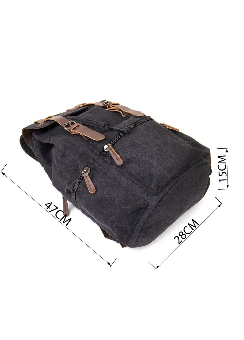 Рюкзак туристичний текстильний унісекс 20608 Чорний Vintage (328449839)