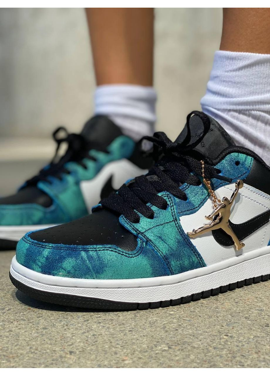 Белые демисезонные кроссовки мужские nike air jordan retro 1 low tie dye найк аир джордан No Brand