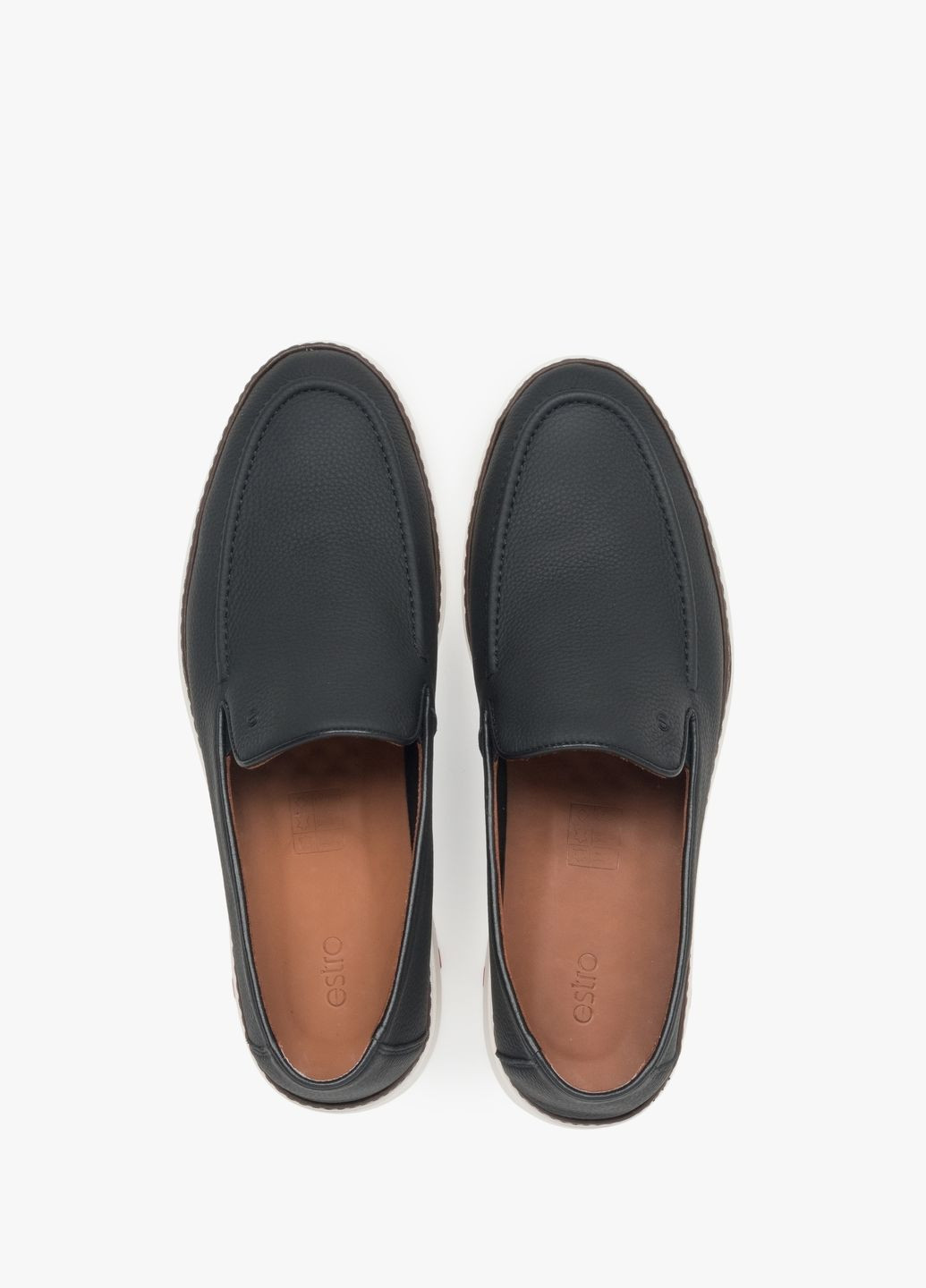 Черные лоферы, цвет черный Estro