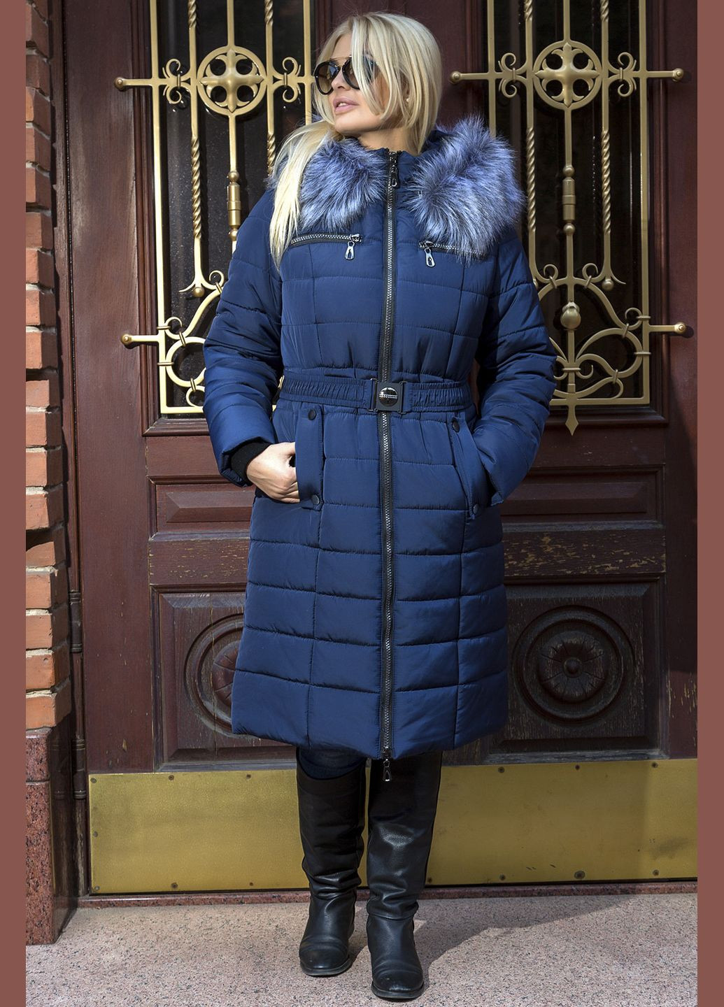Синя зимня зимова куртка мілена синій MioRichi