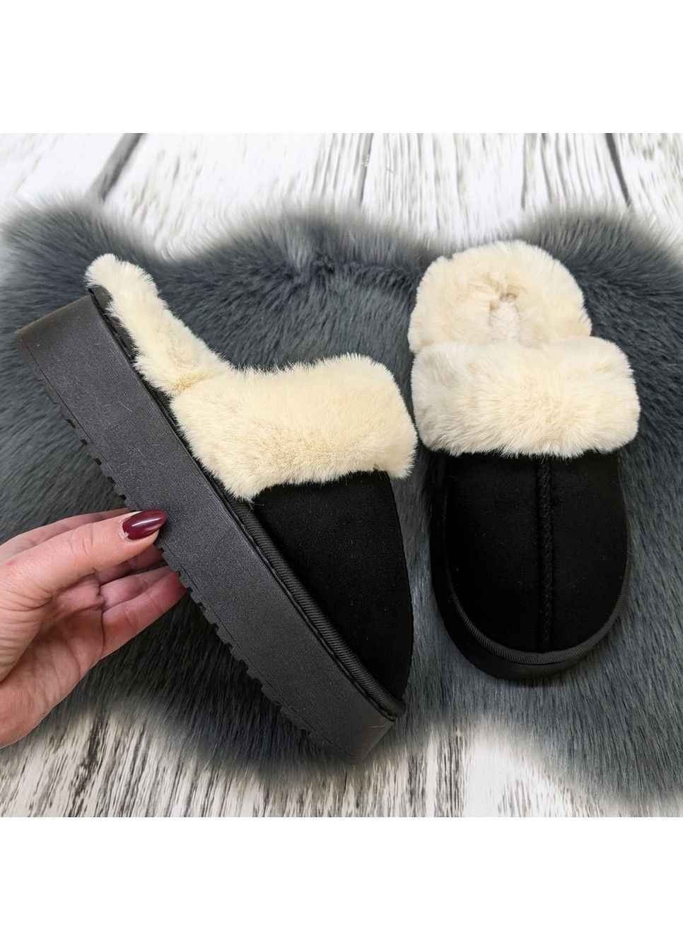 Черные тапочки домашние женские Fashion